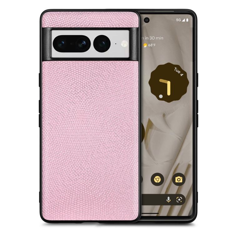 

For Google Pixel 7 Flow Color Leather Back Cover Phone Case(Pink)