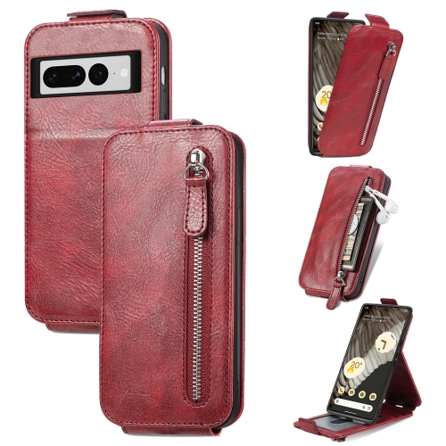 

For Google Pixel 7 Pro Zipper Wallet Vertical Flip Leather Phone Case(Red)