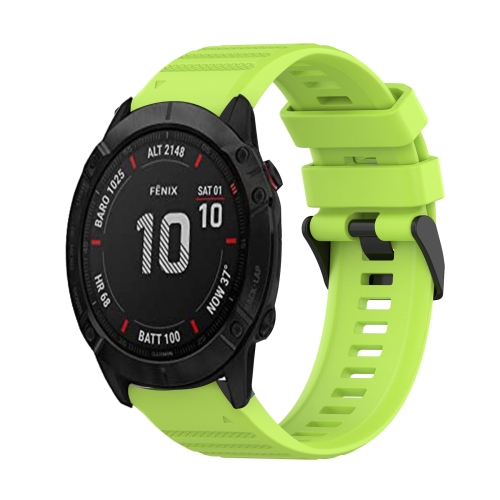 Pour Garmin Fenix 6X Pro Bracelet de montre en silicone à texture  horizontale de 26 mm