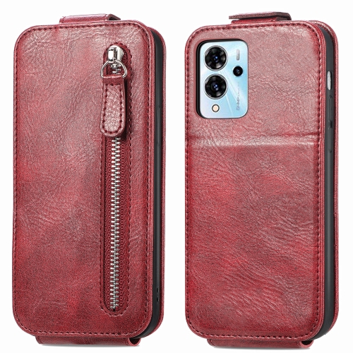 

For ZTE Blade V40 Pro Zipper Wallet Vertical Flip Leather Phone Case(Red)