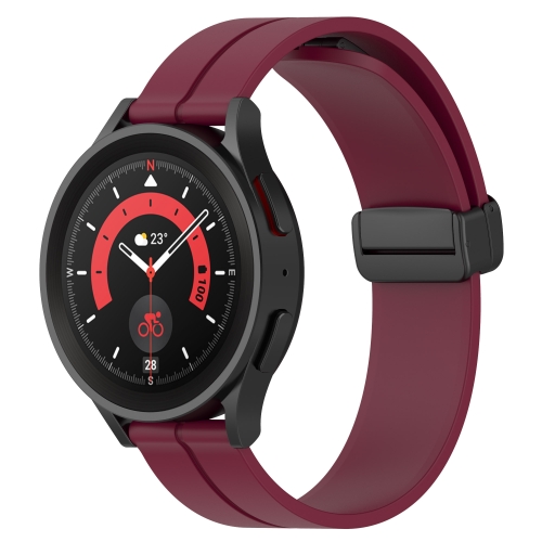 

For Huawei Watch GT3 42mm 20mm Solid Color Magnetic Clasp Silicone Watch Band(Burgundy)