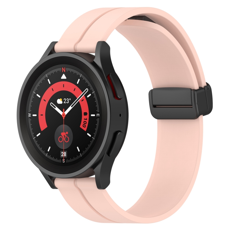 

For Huawei Watch 2 20mm Solid Color Magnetic Clasp Silicone Watch Band(Pink)