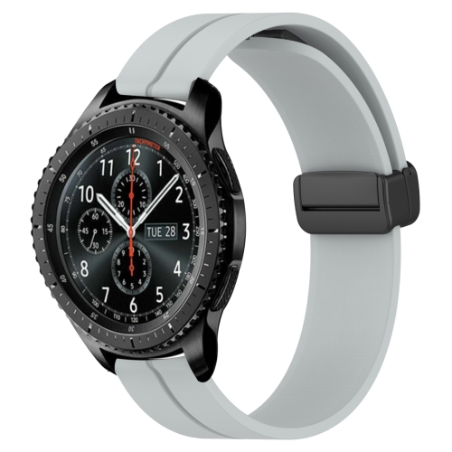 

For Samsung Gear S3 Frontier 22mm Solid Color Magnetic Clasp Silicone Watch Band(Grey)