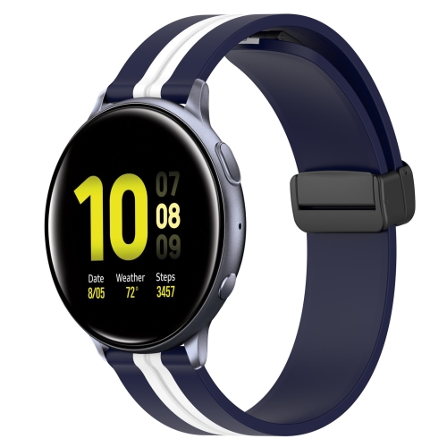 Para Huawei Watch GT2 42 mm 20 mm Correa de reloj de silicona con cierre  magnético plegable (azul)