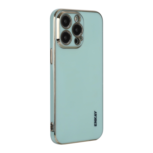 

For iPhone 14 Pro Max ENKAY Hat-Prince Precise Hole Electroplated TPU Shockproof Phone Case(Green)