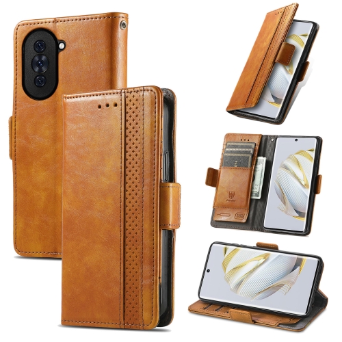 

For Huawei Nova 10 CaseNeoSplicing Dual Magnetic Buckle Leather Phone Case(Khaki)