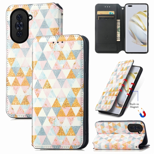 

For Huawei Nova 10 Pro CaseNeo Colorful Magnetic Leather Phone Case(Rhombus)