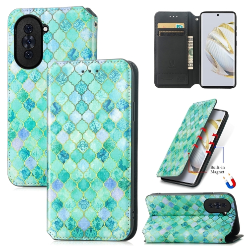 

For Huawei Nova 10 CaseNeo Colorful Magnetic Leather Phone Case(Emerald)