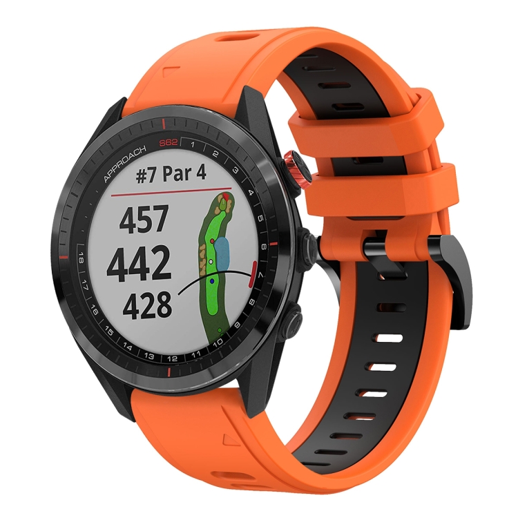 For Garmin Approach S62 22mm Two-Color Sports Silicone Watch Band
