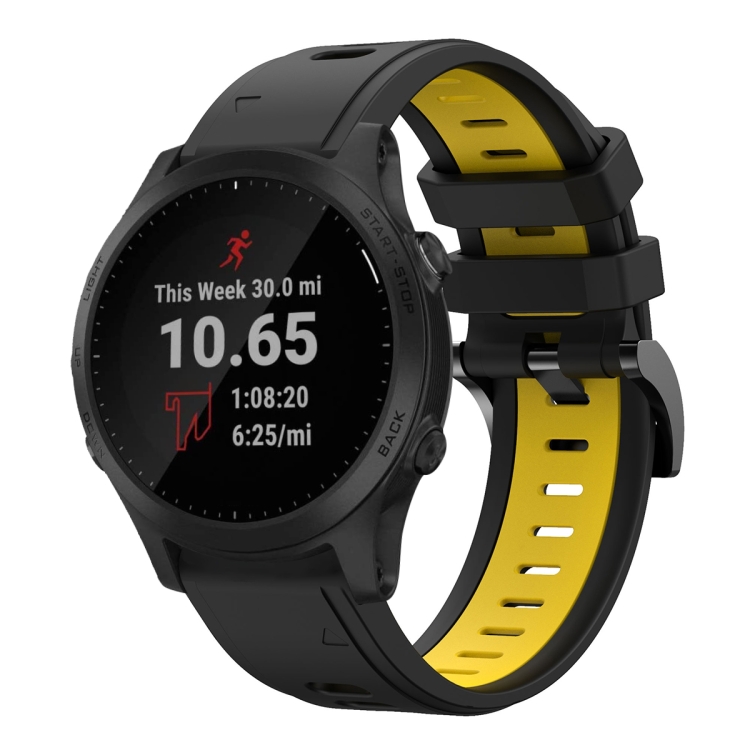 For Garmin Forerunner 945 22mm Two-Color Sports Silicone Watch