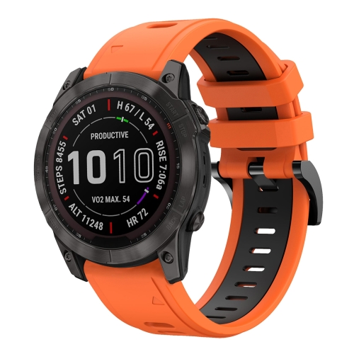 For Garmin EPIX Gen 2 22mm Two-Color Sports Silicone Watch Band
