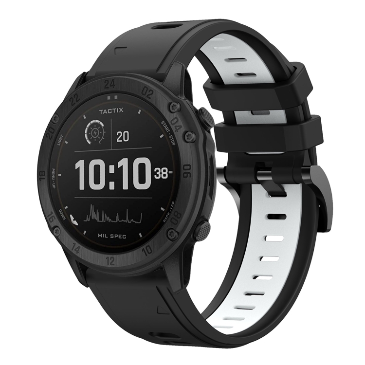 Đối với Dây đeo đồng hồ silicon thể thao hai màu Garmin Tactix Delta 26mm  (Đen Trắng)