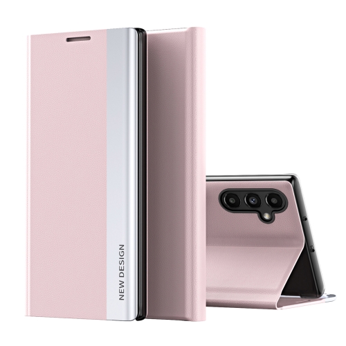 

For Samsung Galaxy A14 5G Side Electroplated Magnetic Leather Phone Case(Pink)