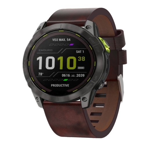 Pour bracelet de montre boucle en acier en cuir Garmin Enduro 2