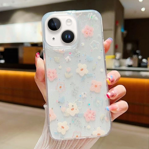 

For iPhone 13 mini Fresh Small Floral Epoxy TPU Phone Case(D02)