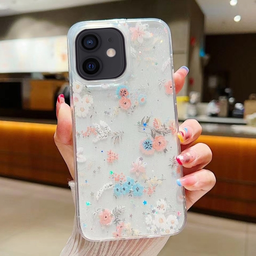 

For iPhone 12 mini Fresh Small Floral Epoxy TPU Phone Case(D01)