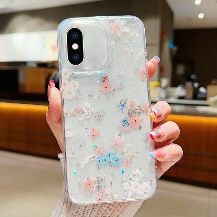 

For iPhone XS Max Fresh Small Floral Epoxy TPU Phone Case(D01 Beautiful Bouquet)