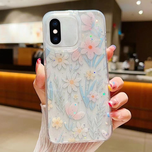 

For iPhone XS Max Fresh Small Floral Epoxy TPU Phone Case(D03 Floral Pink)