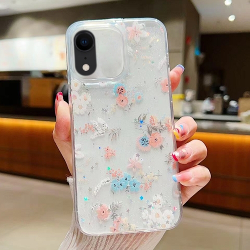 

For iPhone XR Fresh Small Floral Epoxy TPU Phone Case(D01 Beautiful Bouquet)