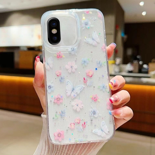 For iPhone X / XS Fresh Small Floral Phone Case  Drop Glue Protective Cover(D06 Love of Butterfly) 1pcs 100%new stk6994jh stk6994j stk6994 zip 4p fresh spot