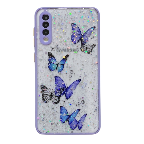 

For Samsung Galaxy A72 5G / 4G Color Butterfly Glitter Epoxy TPU Phone Case(Purple)