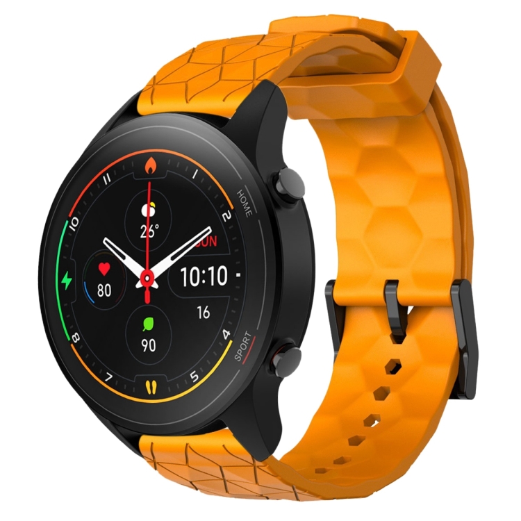 

For Xiaomi MI Watch S1 Pro 22mm Football Pattern Solid Color Silicone Watch Band(Yellow)