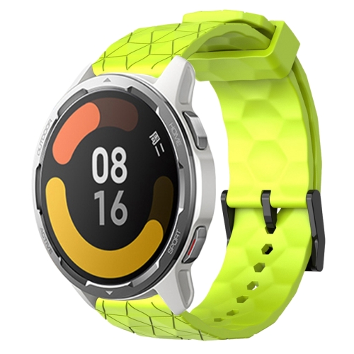

For Xiaomi MI Watch Color 2 22mm Football Pattern Solid Color Silicone Watch Band(Lime Green)