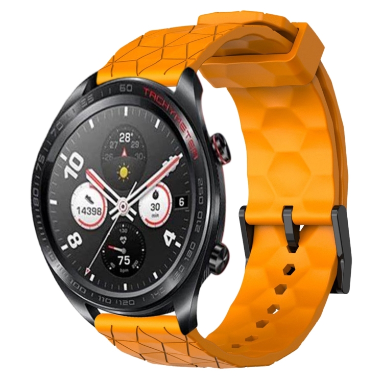 

For Honor Watch Dream 22mm Football Pattern Solid Color Silicone Watch Band(Yellow)