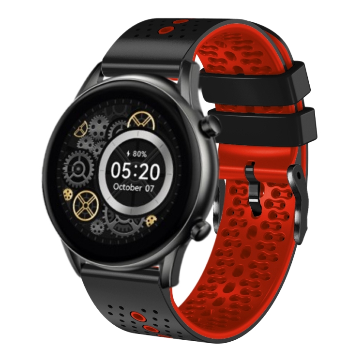 สำหรับ Xiaomi Haylou RT2 LS10 22mm Perforated Two-Color Silicone Watch ...