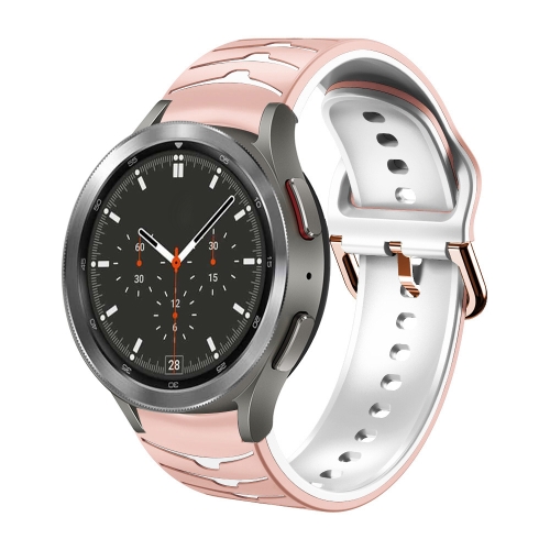 Para Samsung Galaxy Watch 4 Classic 46mm Correa de reloj de silicona con  textura curvada (rosa
