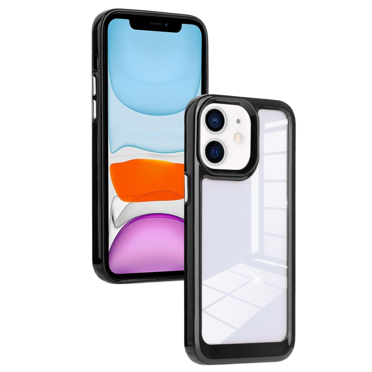 

For iPhone 11 Solid Solor TPU Space Acrylic Phone Case(Black)