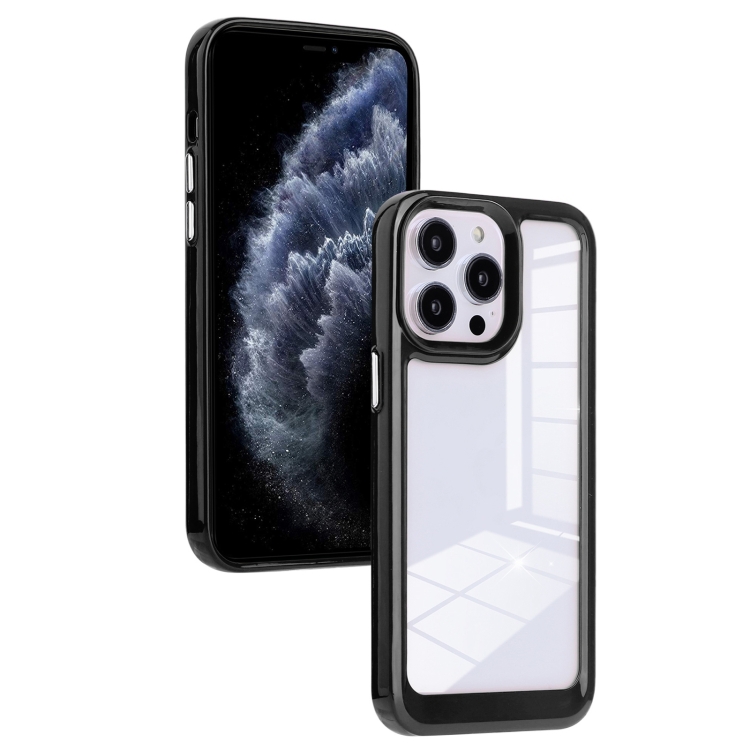 

For iPhone 11 Pro Max Solid Solor TPU Space Acrylic Phone Case(Black)