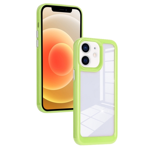 

For iPhone 12 Solid Solor TPU Space Acrylic Phone Case(Green)