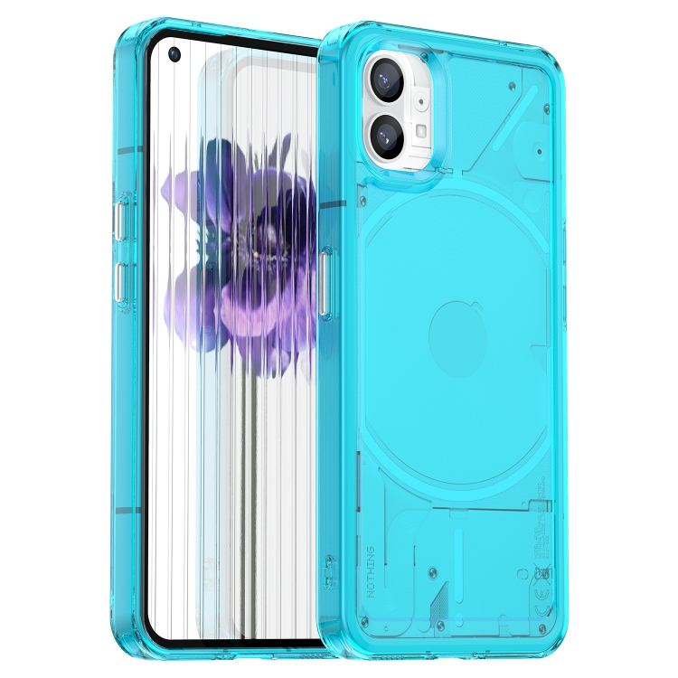 

For Nothing Phone 1 Candy Series TPU Phone Case(Transparent Blue)