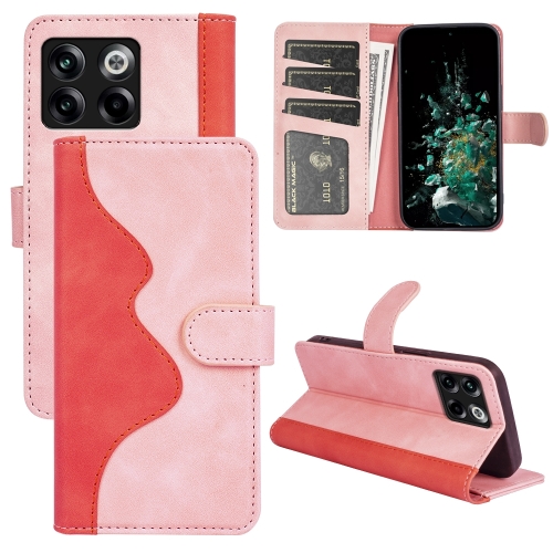 

For OnePlus Ace Pro Stitching Horizontal Flip Leather Phone Case(Pink Red)