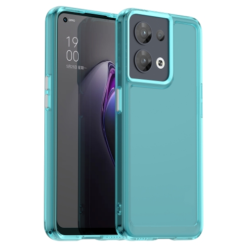 

For OPPO Reno8 5G India Candy Series TPU Phone Case(Transparent Blue)