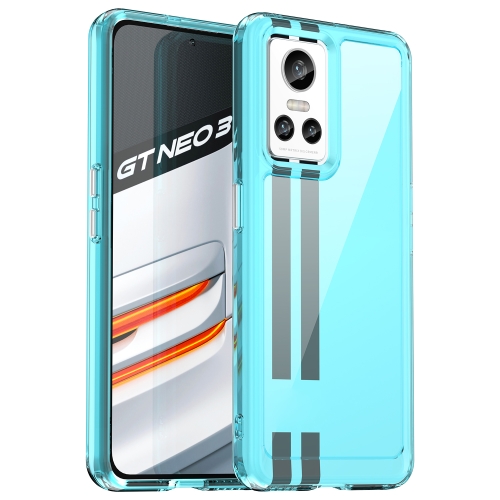 

For Realme GT Neo 3 Candy Series TPU Phone Case(Transparent Blue)