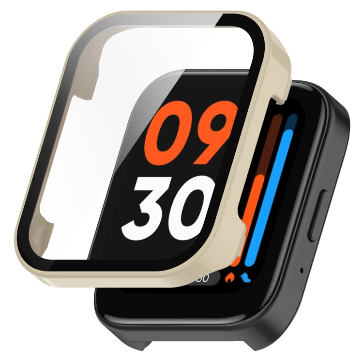

For Realme Watch 3 Pro PC+ Toughened Film Integrated Protective Case(Ivory)