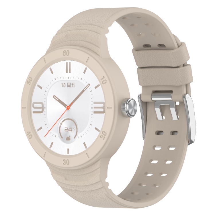 

For Huawei Watch GT Cyber Silicone Breathable Integrated Watch Band(Ivory)