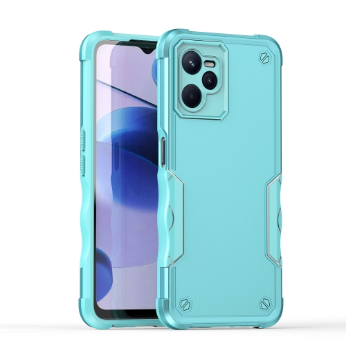 

For Realme C35 Non-slip Shockproof Armor Phone Case(Mint green)