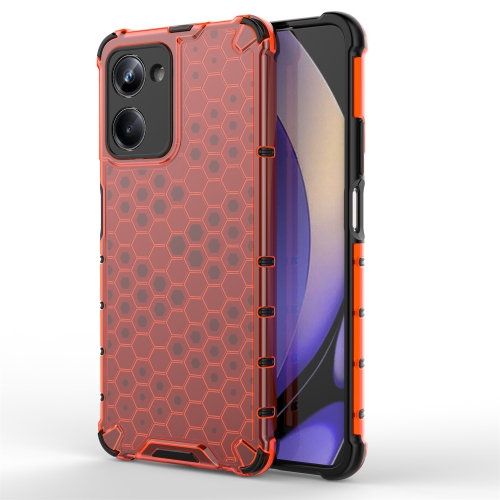 

For Realme 10 Pro 5G Honeycomb Phone Case(Red)