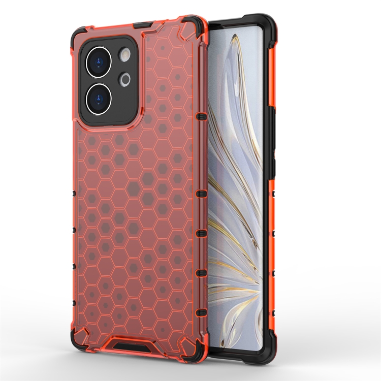 

For Honor 80 SE Honeycomb Phone Case(Red)