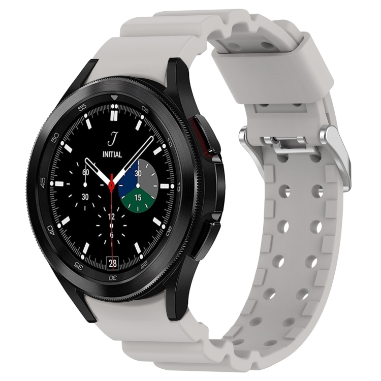 

For Samsung Galaxy Watch4 Classic 46mm Armor Pure Color Silicone Watch Band(Grey)