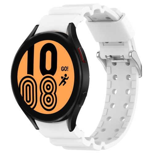 

For Samsung Galaxy Watch4 44mm Armor Silicone Watch Band + Protective Case(White)