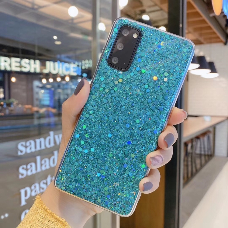 

For Samsung Galaxy A20e Glitter Sequins Epoxy TPU Phone Case(Green)