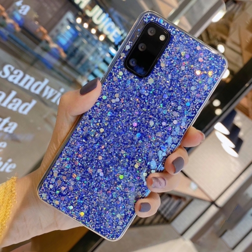 

For Samsung Galaxy A20s / A207 Glitter Sequins Epoxy TPU Phone Case(Blue)