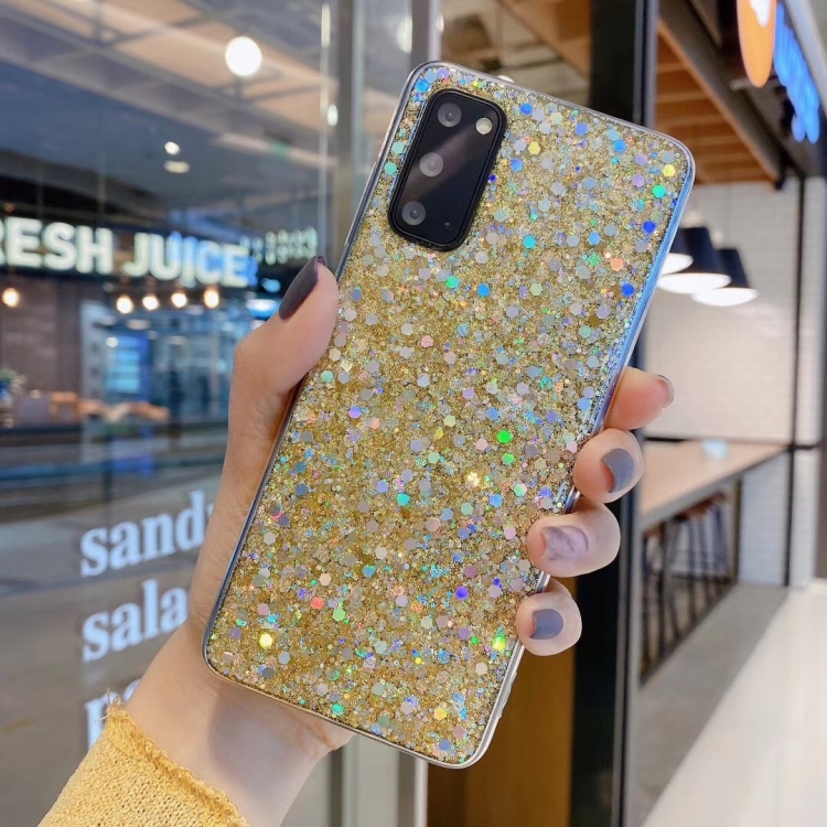 

For Samsung Galaxy A42 5G Glitter Sequins Epoxy TPU Phone Case(Gold)