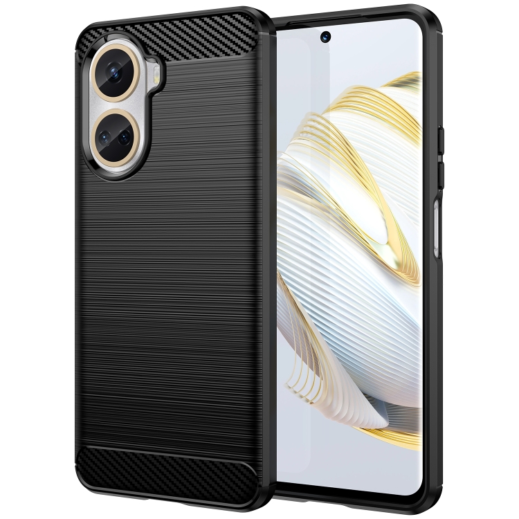 

For Huawei Nova 10 SE 4G Brushed Texture Carbon Fiber TPU Phone Case(Black)