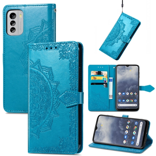 

For Nokia G60 Mandala Flower Embossed Leather Phone Case(Blue)
