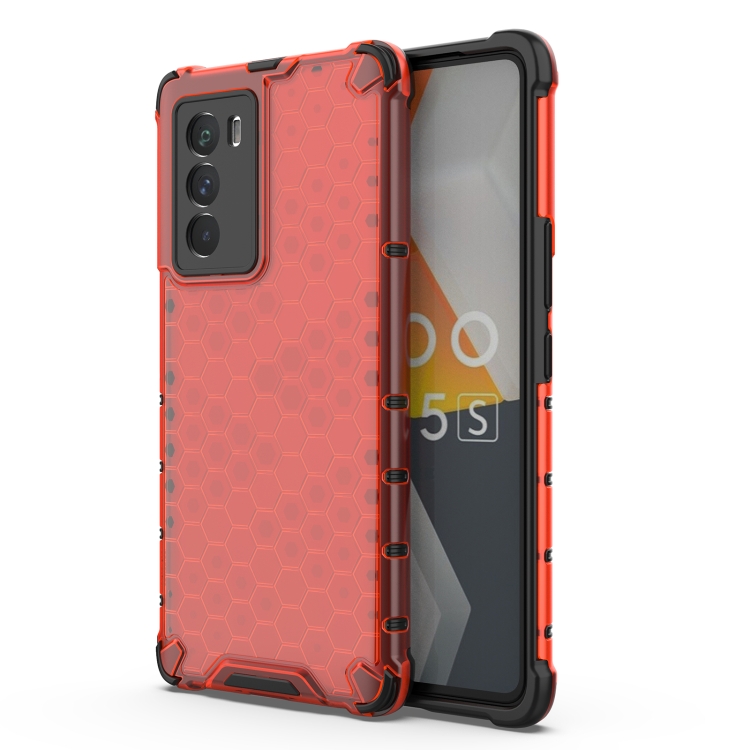

For Honor Play 40 Plus Honeycomb Shockproof Phone Case(Red)
